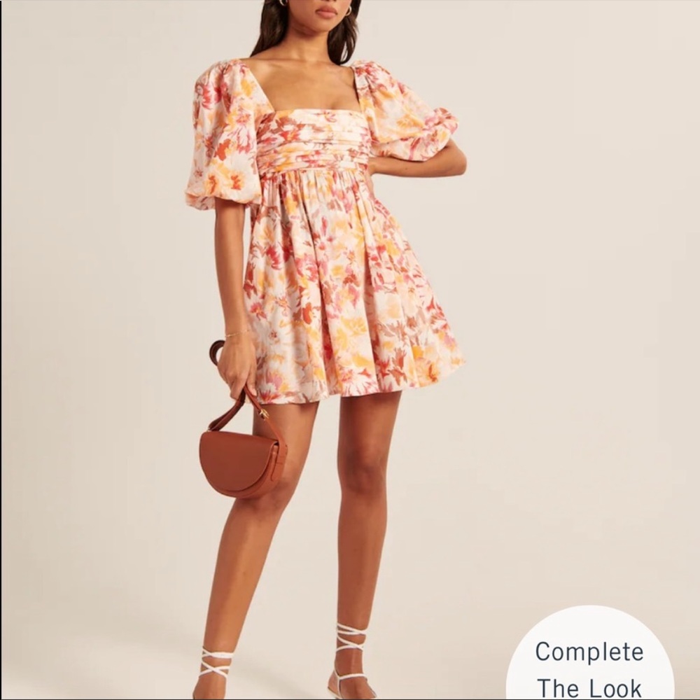 abercrombie puff sleeve floral dress